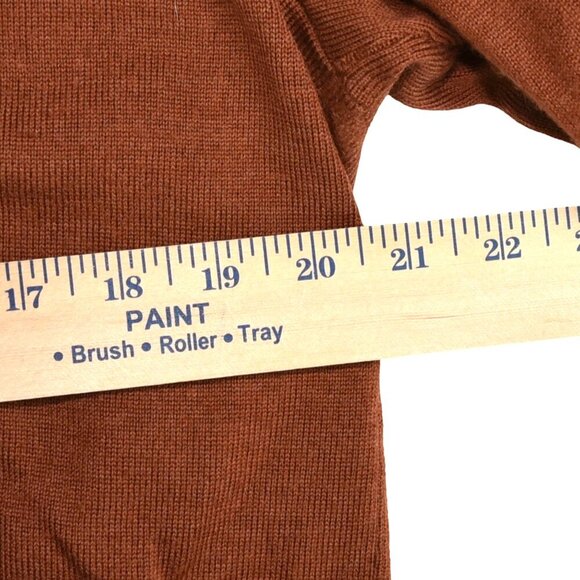 Banana Republic Men's V Neck Extra Fine Cashmere Sweater Rust Orange *W Flaws* L - Picture 6 of 8